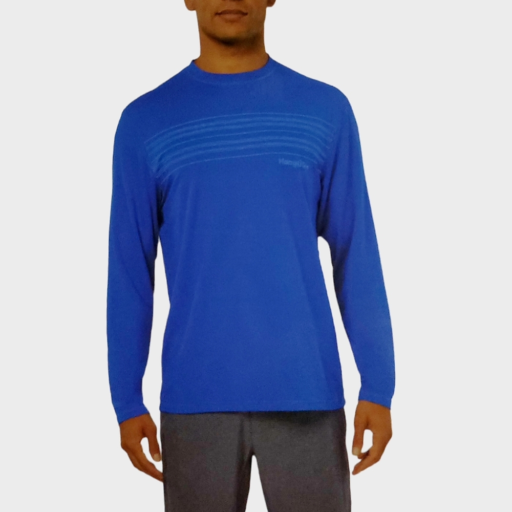 Men's Hang Ten Rashguards Switchfoot Long Sleeve Tee Shirt Lt Blue Size XXL NWT